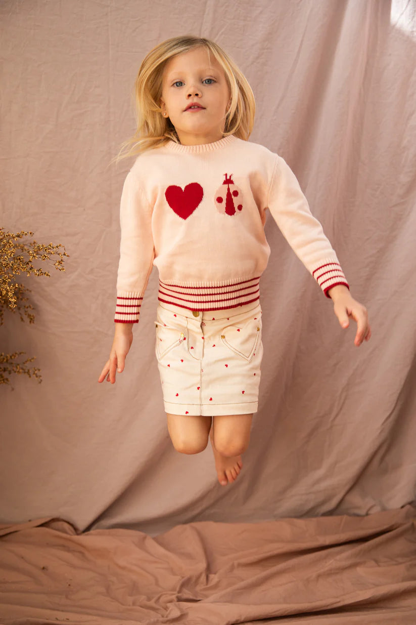 Little Ladybug Jumper - Piggy Pink | Pearson & Pearson