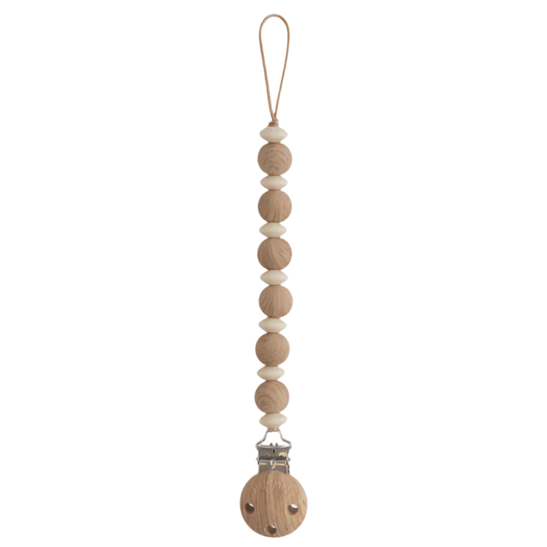 Pacifier Clip - Luna Faux Wood| Mushie