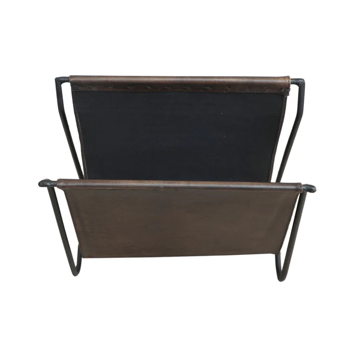 Genuine Leather Magazine Rack | Blue Goose Imports