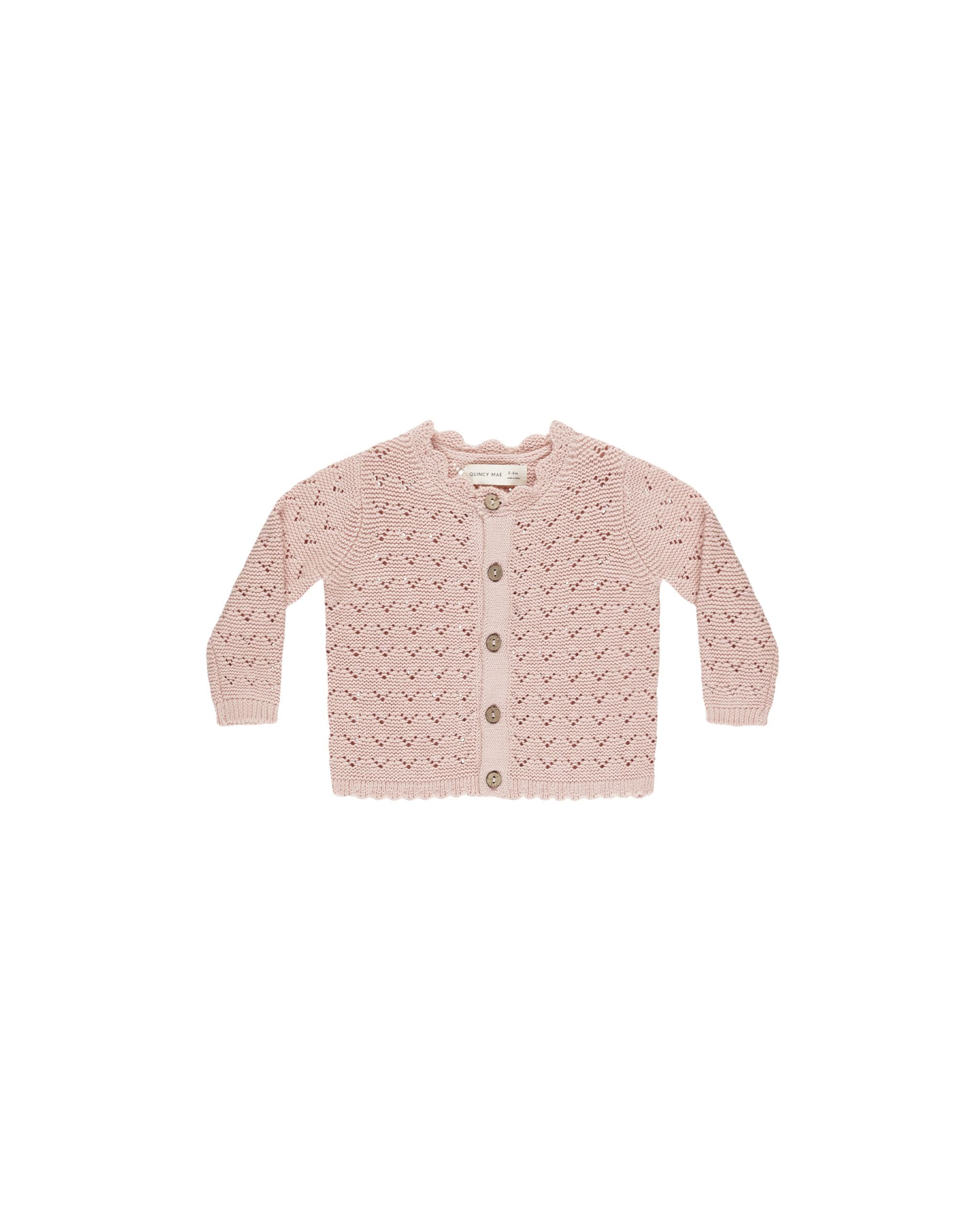 Scalloped Cardigan || Bubblegum | Quincy Mae