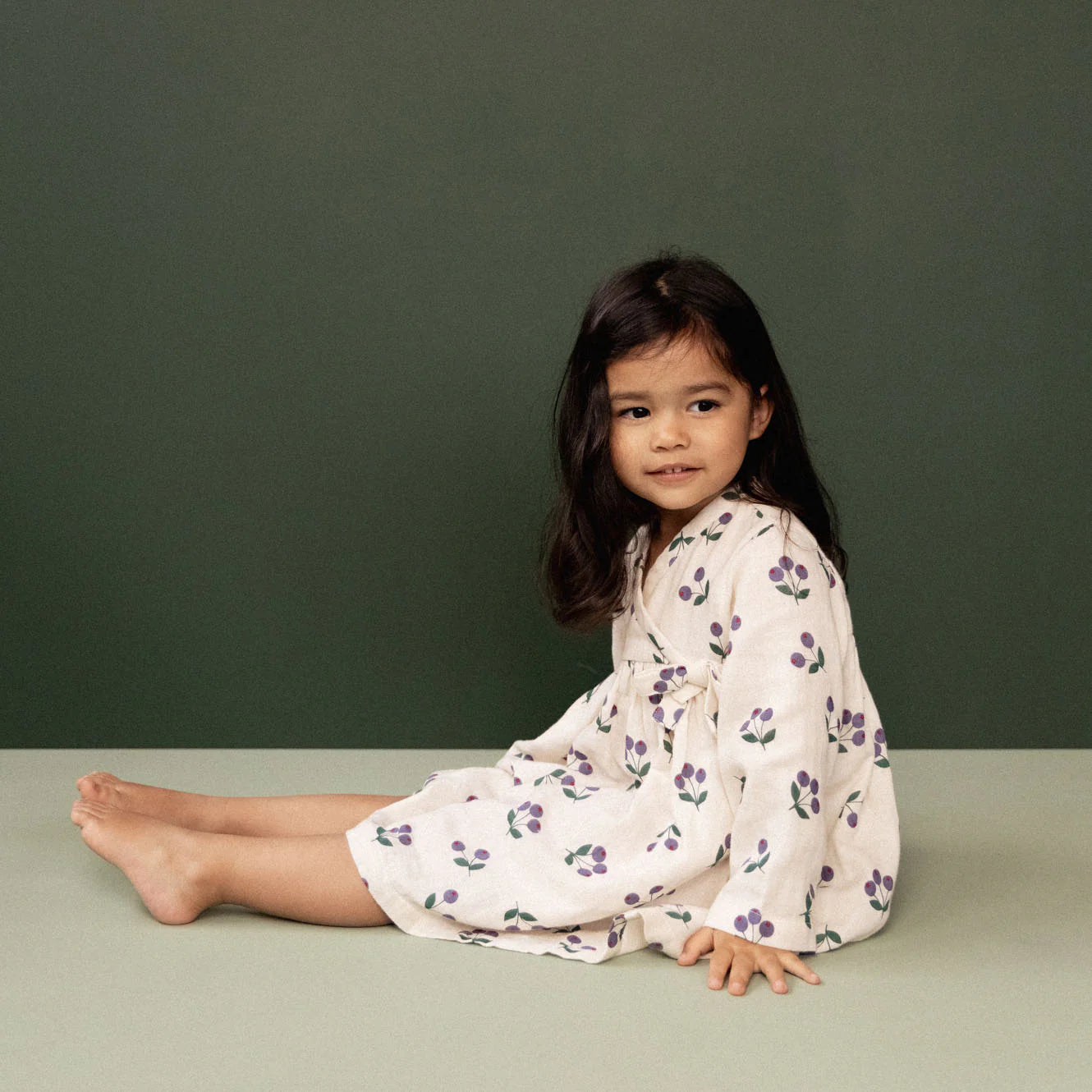 MABEL DRESS - Winter Berry Natural Print | Nature Baby