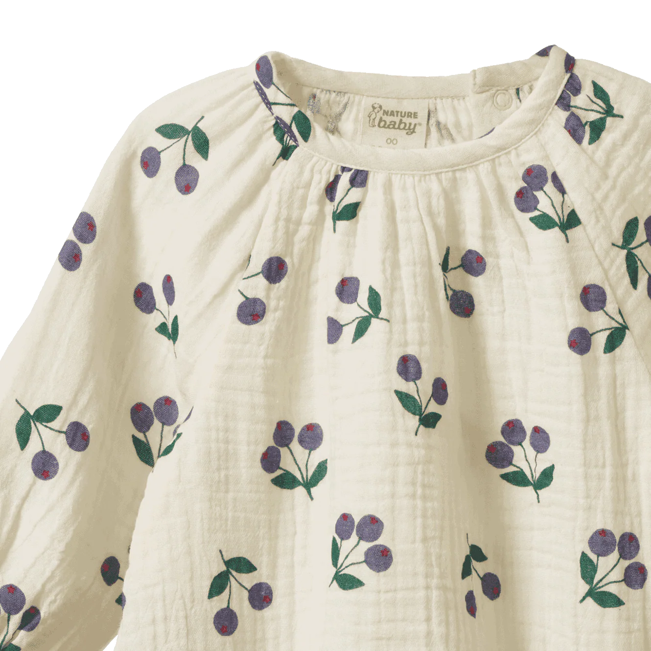 MEADOW BODYSUIT MUSLIN - Winter Berry Natural Print | Nature Baby