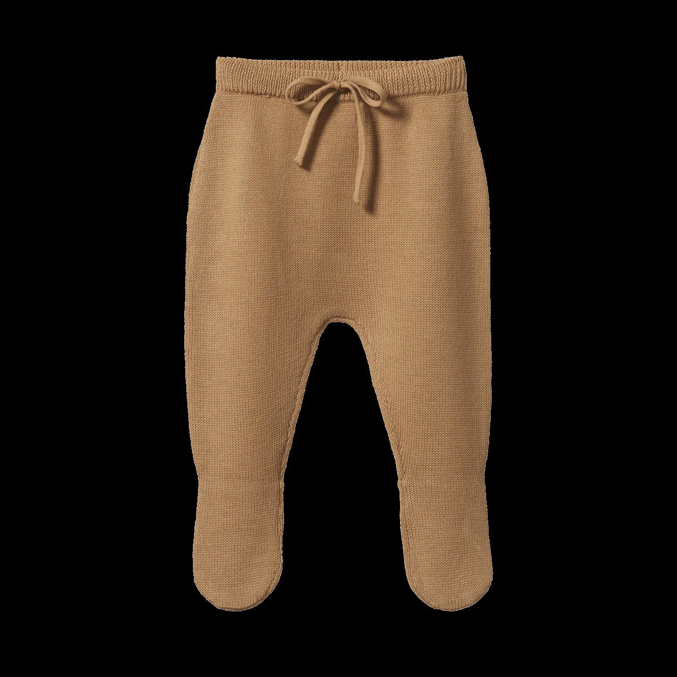 MERINO KNIT FOOTED ROMPERS - Caramel | Nature Baby