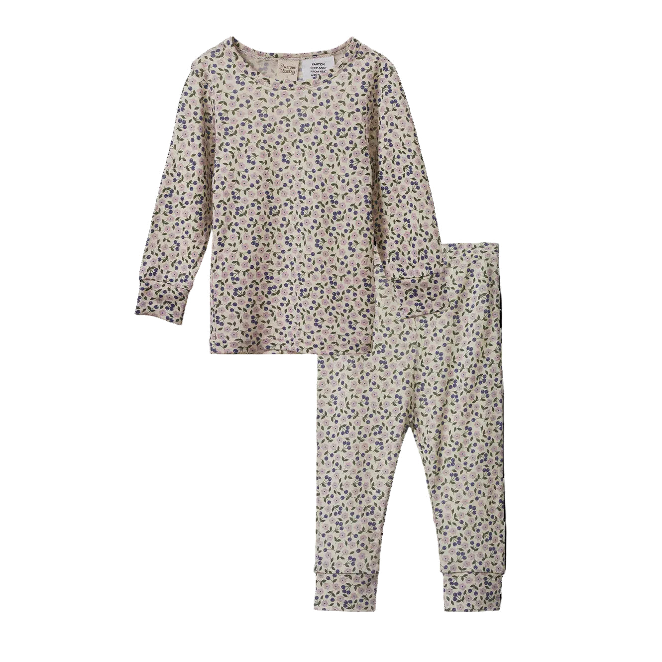 Merino Essentials 2PC PYJAMAS - Briarwood Lilac Print | Nature Baby