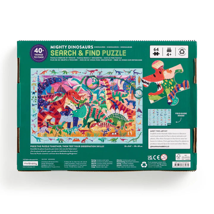 Mighty Dinosaur 64 Piece Search & Find Puzzle | Mudpuppy