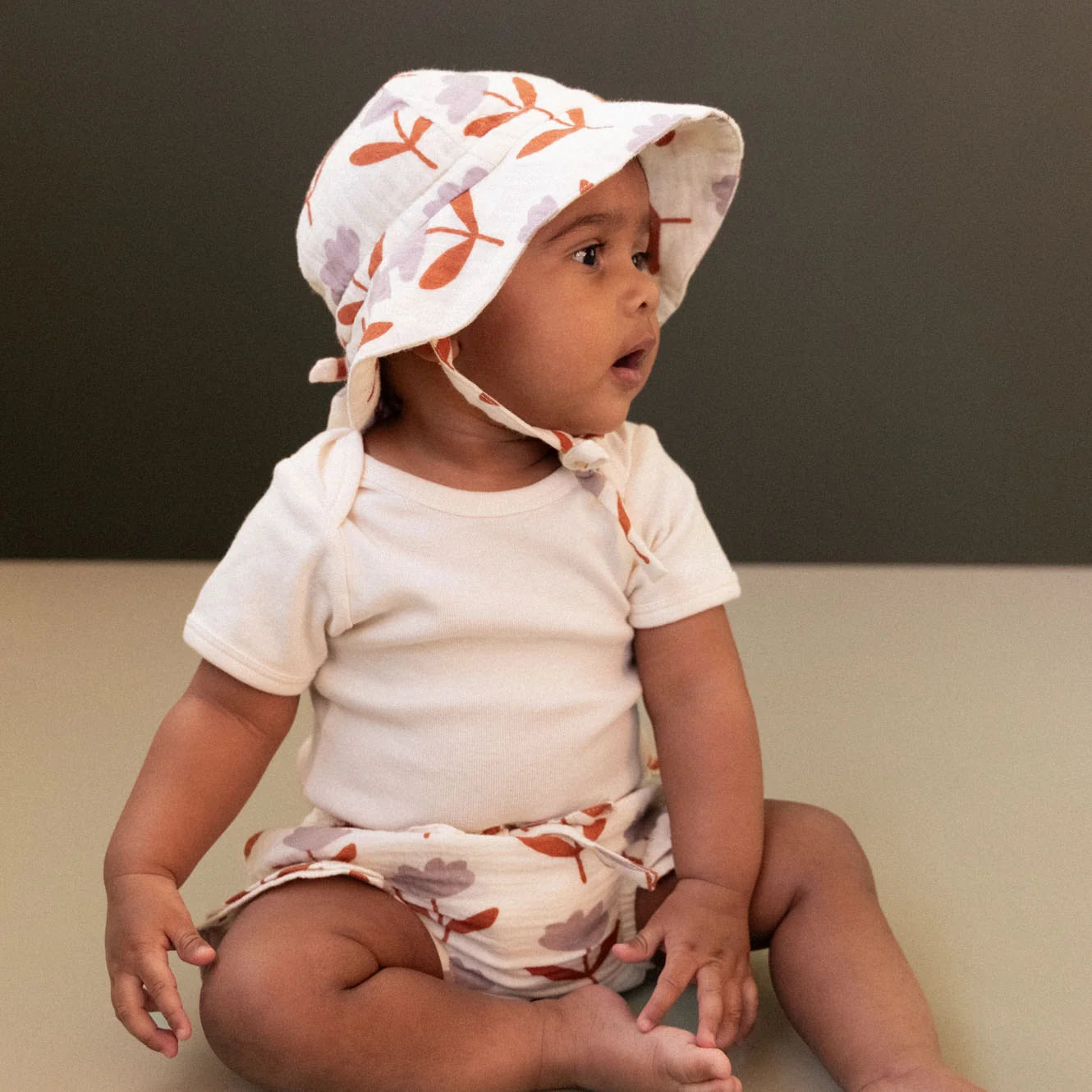 MUSLIN SUNHAT - Fleurette Print | Nature Baby