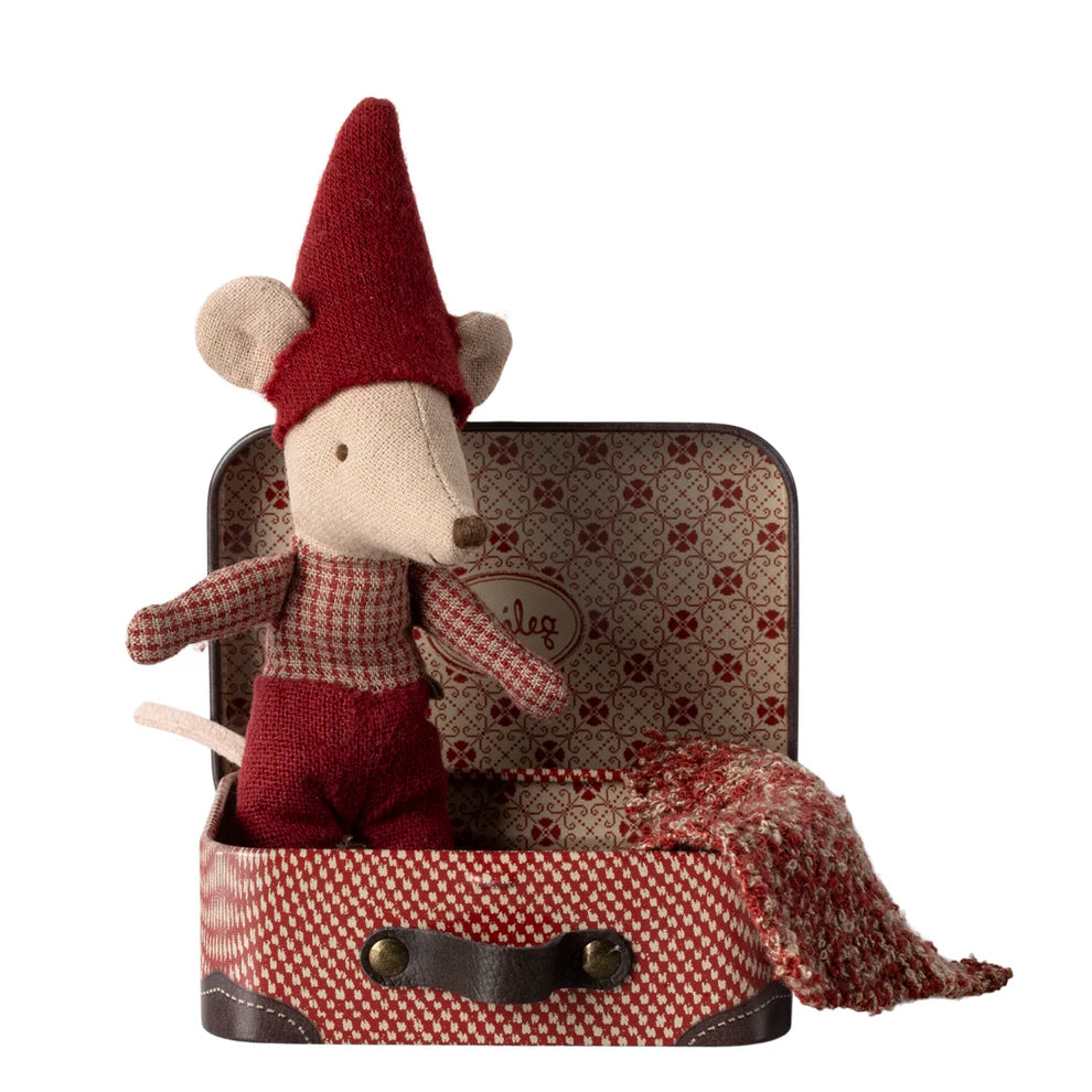 Christmas Mouse Baby in Suitcase | Maileg