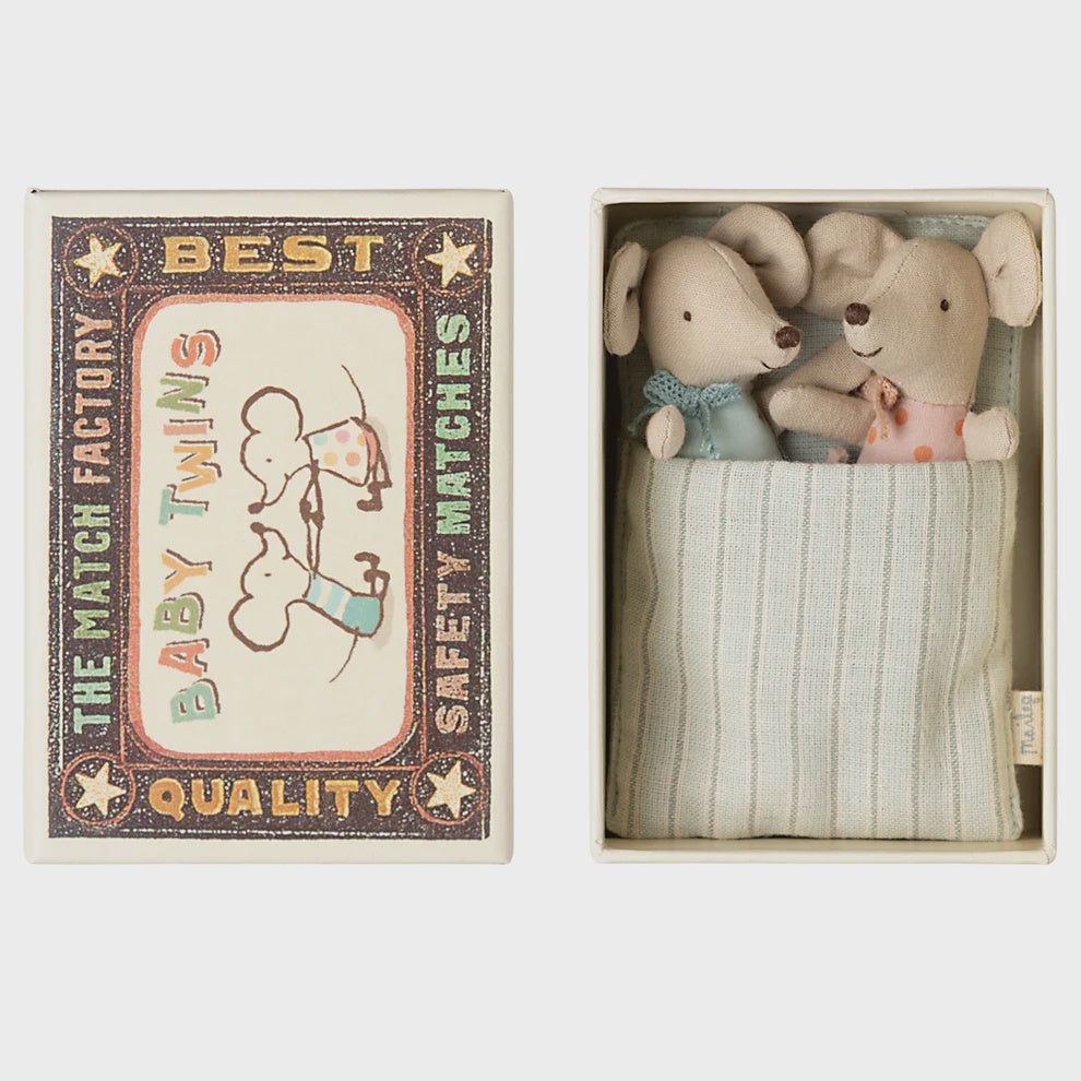 Twins Baby Mice in Matchbox 2025 | Maileg