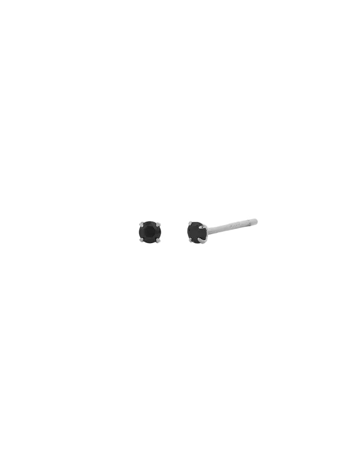 Mini Rock Studs Black - Silver | Sophie Store