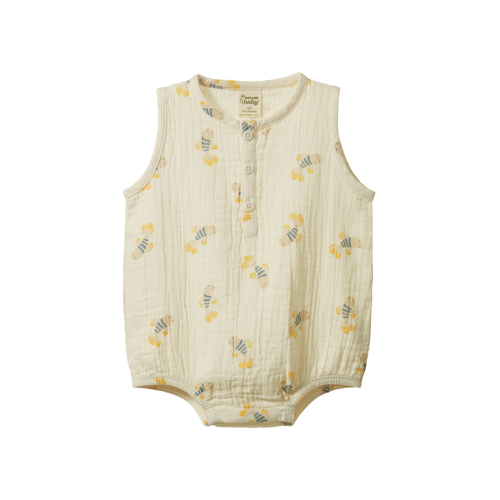 CEDAR SUIT MUSLIN - Fish Fable Print | Nature Baby