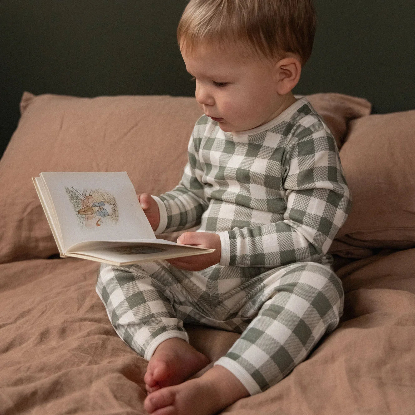 2PC LONG SLEEVE PYJAMAS - Crispin Check | Nature Baby