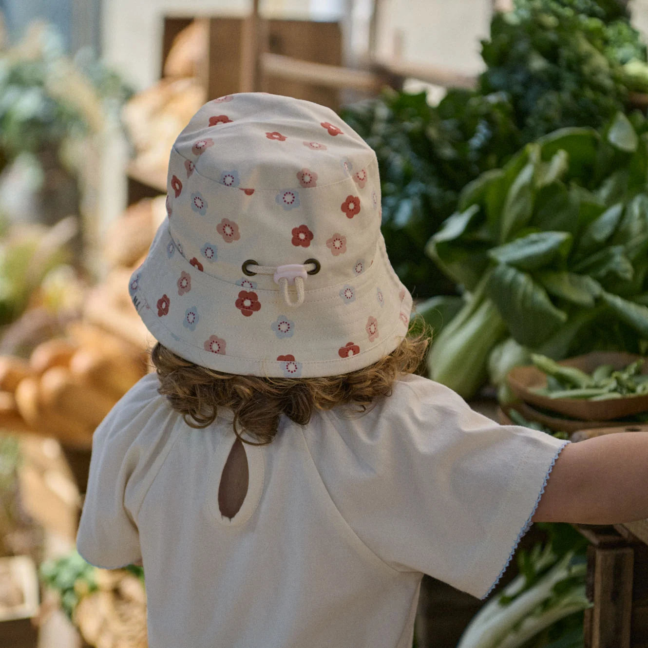 BUCKET SUNHAT - Petite Flora Stamp Print | Nature Baby