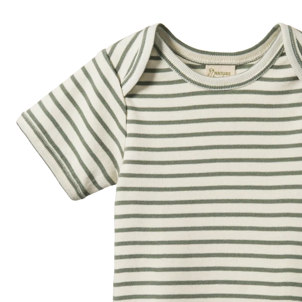 SHORT SLEEVE BODYSUIT - Nettle Sailor Stripe | Nature Baby
