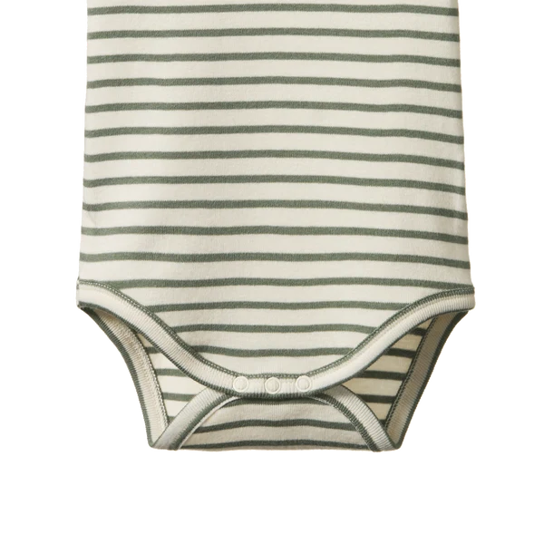 SHORT SLEEVE BODYSUIT - Nettle Sailor Stripe | Nature Baby