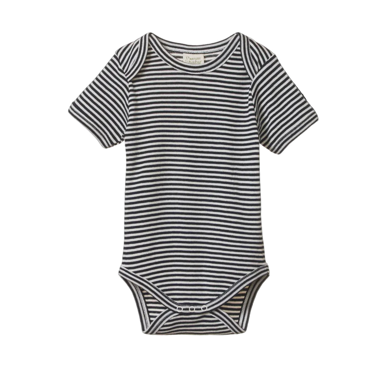 SHORT SLEEVE BODYSUIT - Navy Stripe | Nature Baby