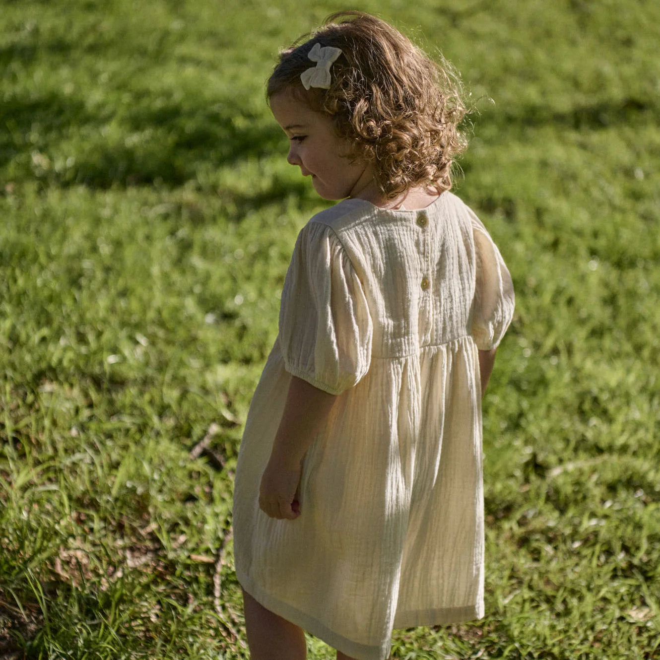 ALBERTINE DRESS MUSLIN - Natural | Nature Baby