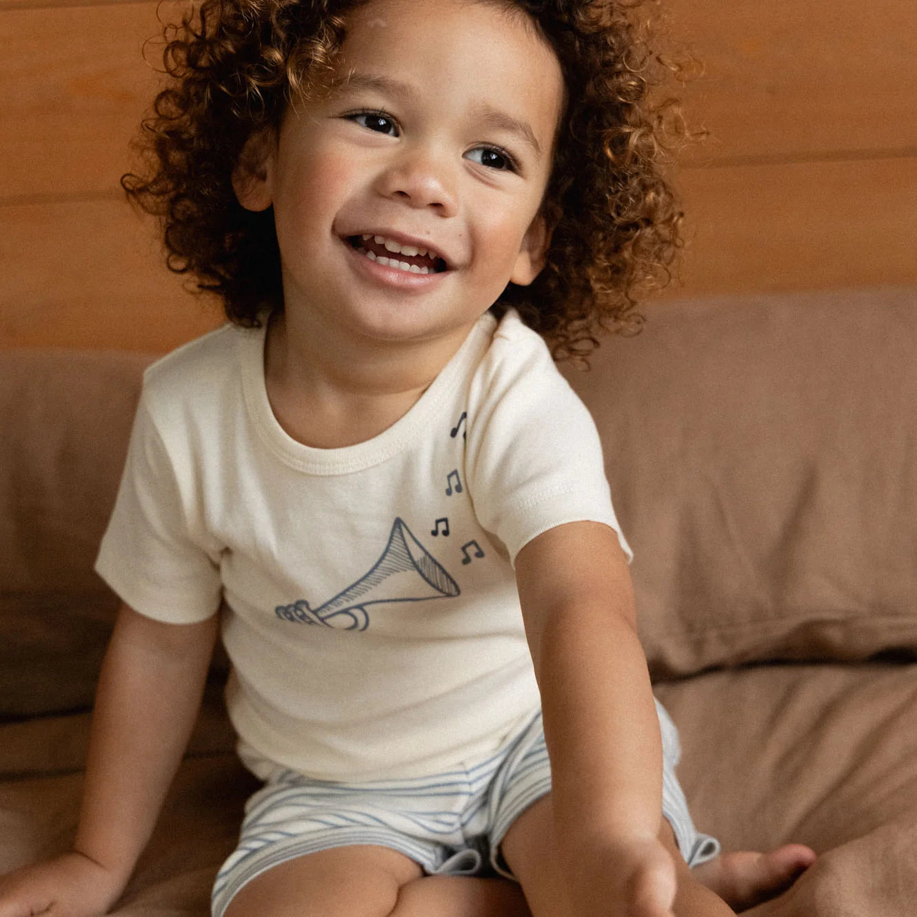 SHORTIE PYJAMA SET - Jazz Rhythm Print | Nature Baby