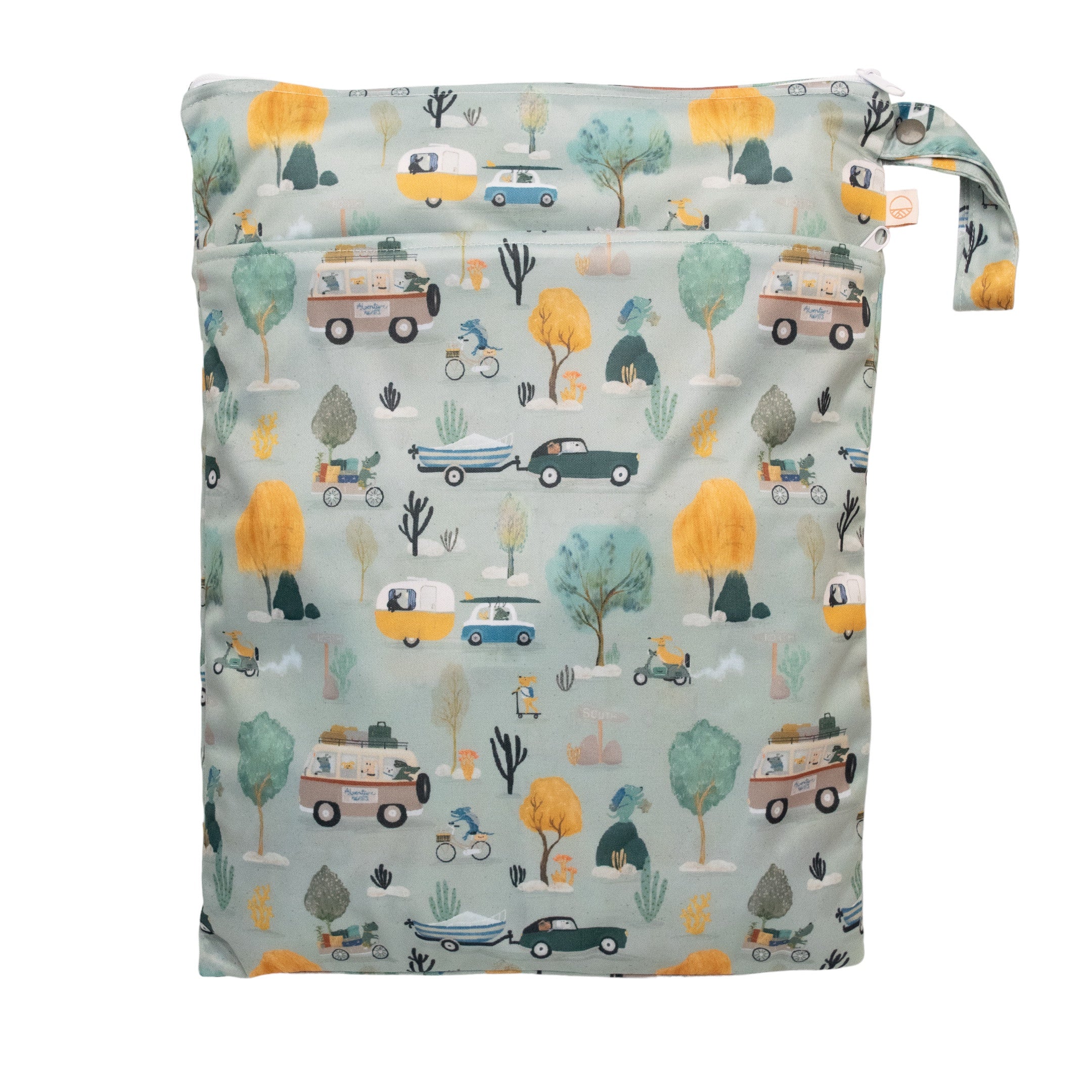 Double Pocket Wet Bag - Dogs on Holiday | Nestling
