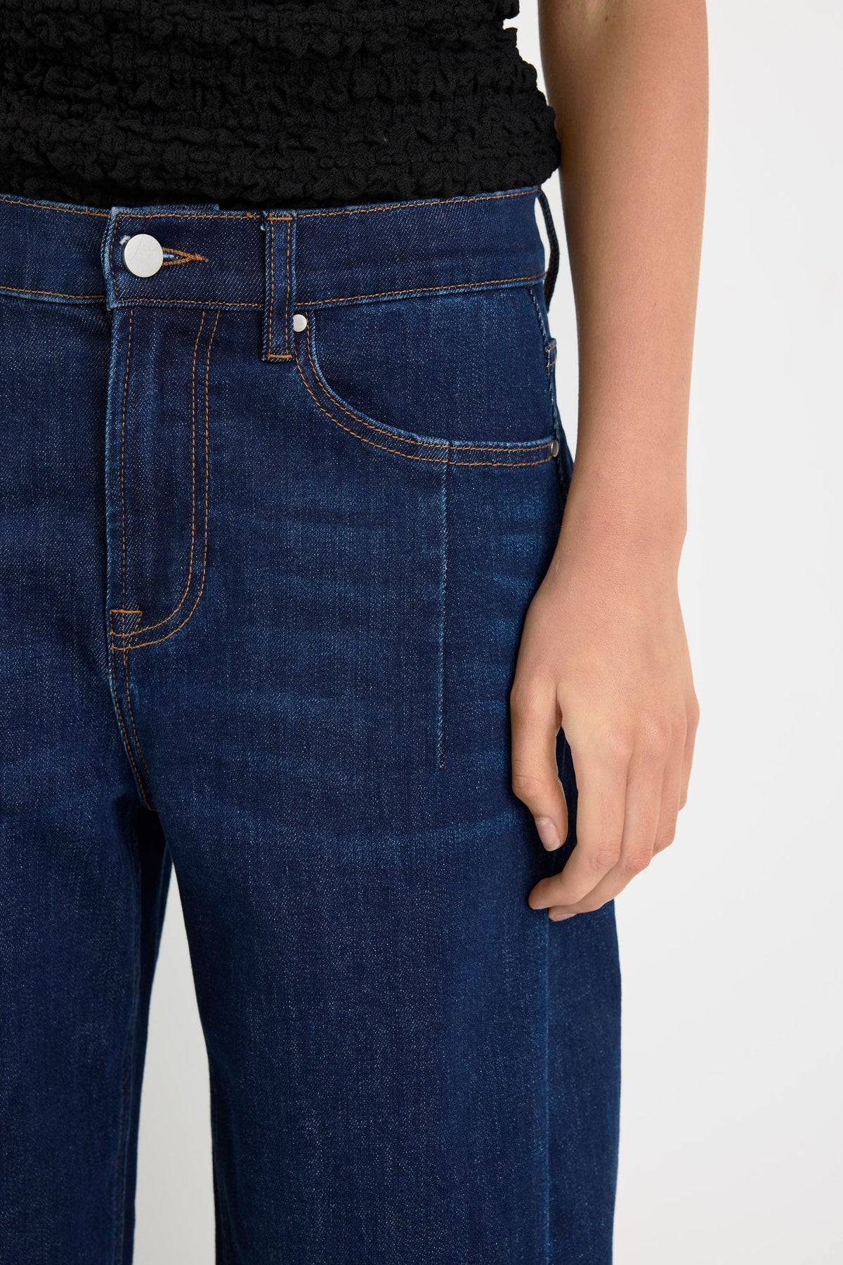 Graduate Dark Blue Stretch Barrel Jeans | Among The Brave