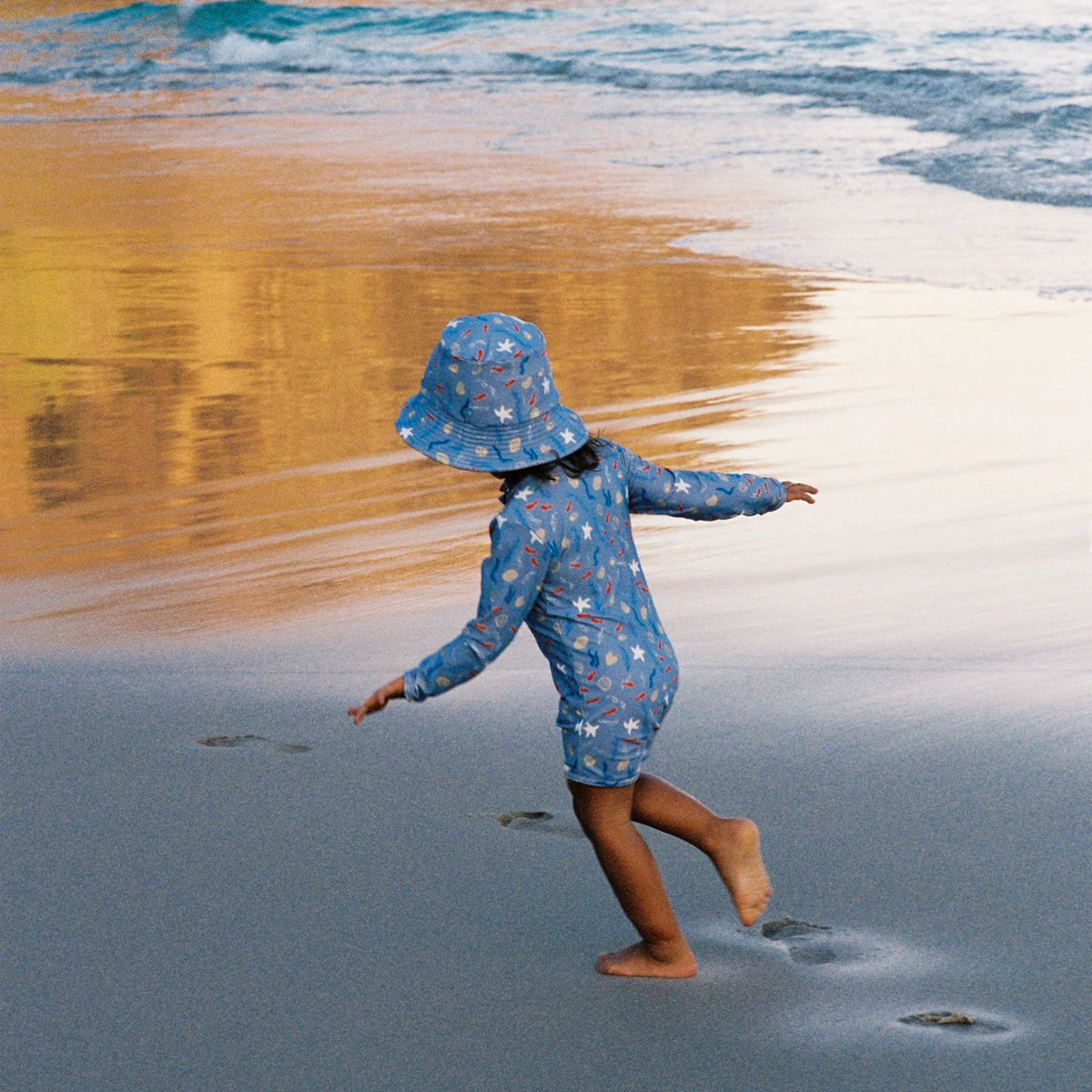 ONE PIECE BATHING TRUNKS - Blue Snorkel Print | Nature Baby