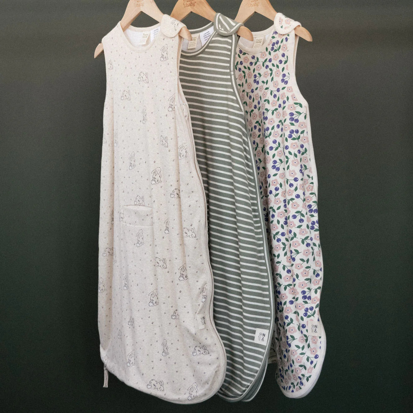 ORGANIC COTTON & MERINO SLEEPING BAG - Nettle Twin Stripe 3-24M | Nature Baby