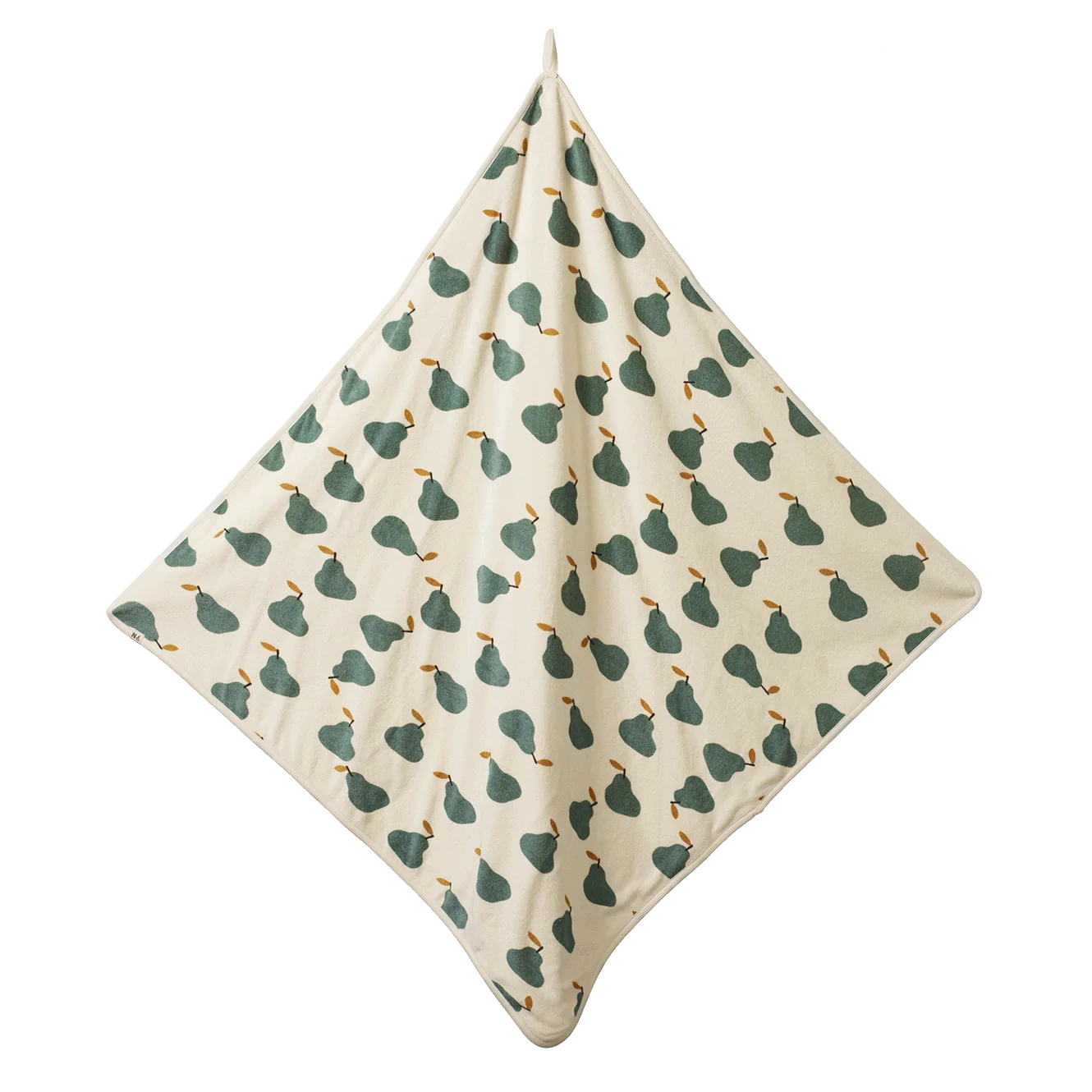 COTTON HOODED TOWEL - Pear Print | Nature Baby