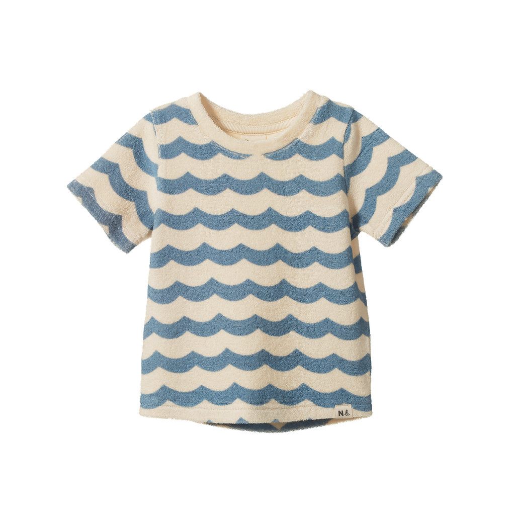 RIVER TEE TERRY - Waves Print | Nature Baby
