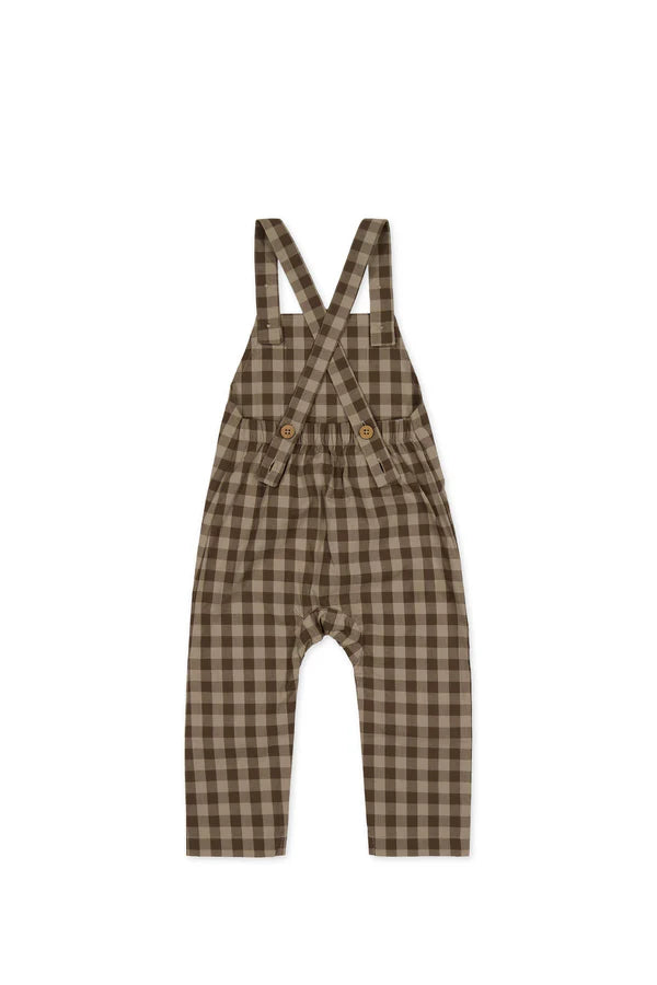 Organic Cotton Kingston Overall - Gingham Shitake | Jamie Kay