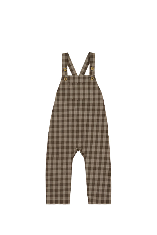Organic Cotton Kingston Overall - Gingham Shitake | Jamie Kay