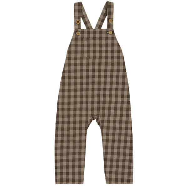 Organic Cotton Kingston Overall - Gingham Shitake | Jamie Kay