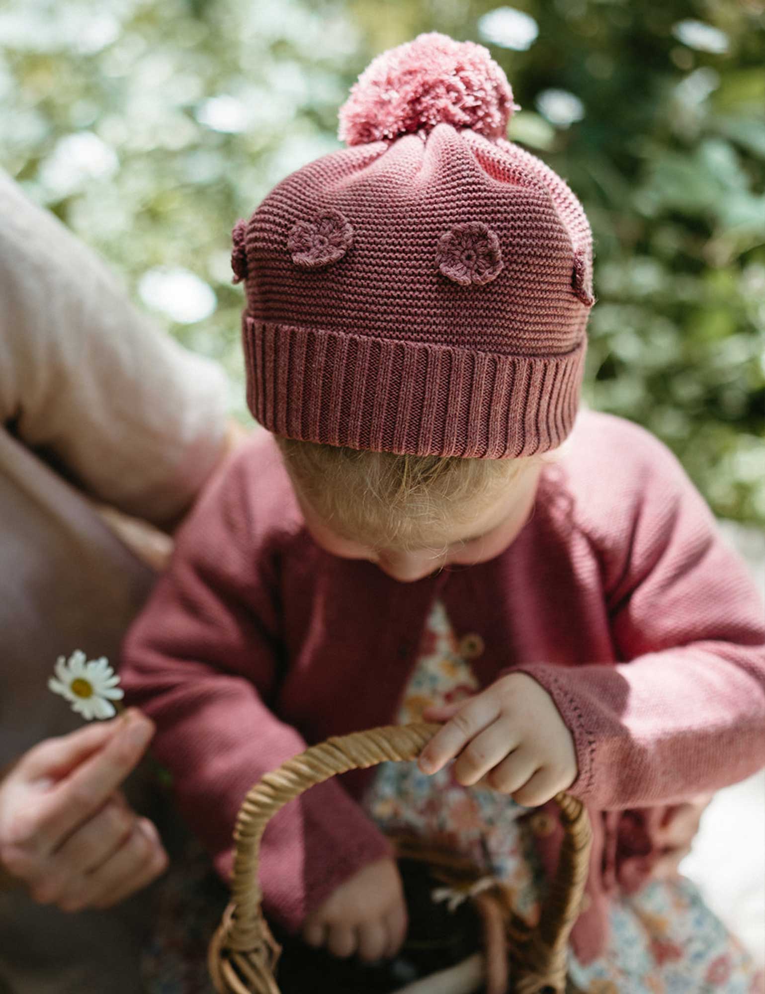 Crochet Flower Beanie - Toadstool Melange | Purebaby