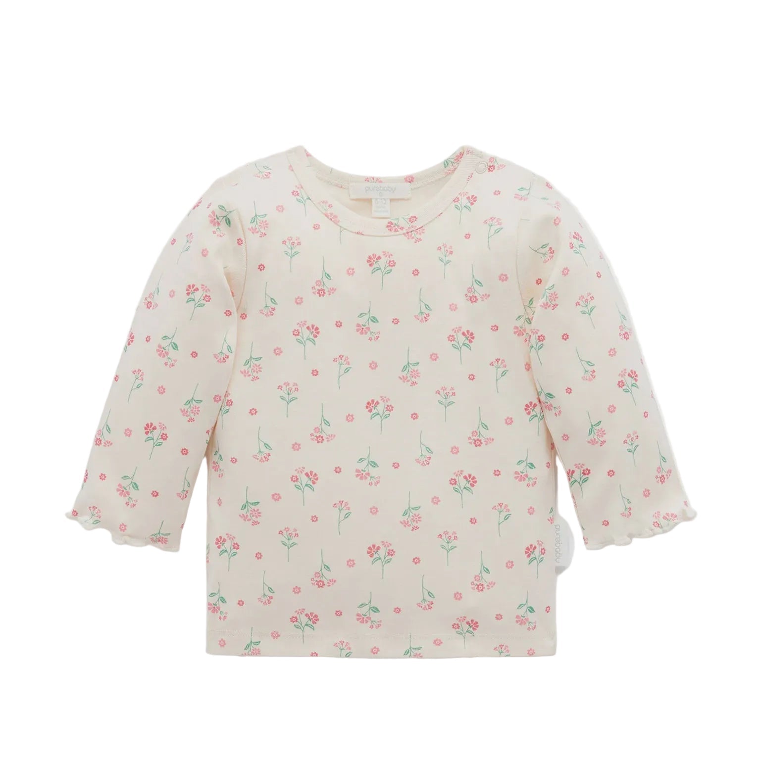 Pointelle Rib Layering Top - Woodland Flower Print | Purebaby