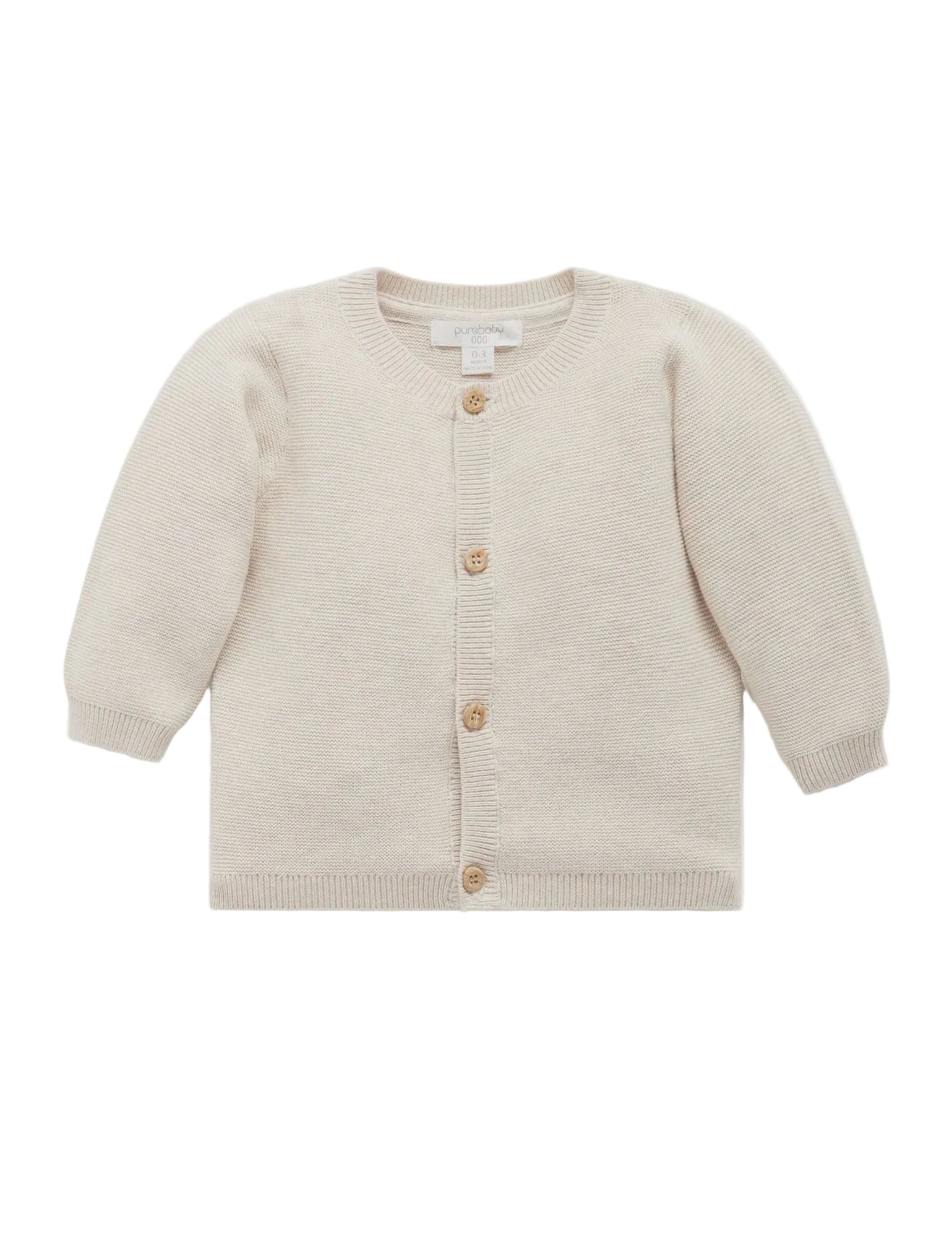 Textured Cardigan - Wheat Melange | Purebaby