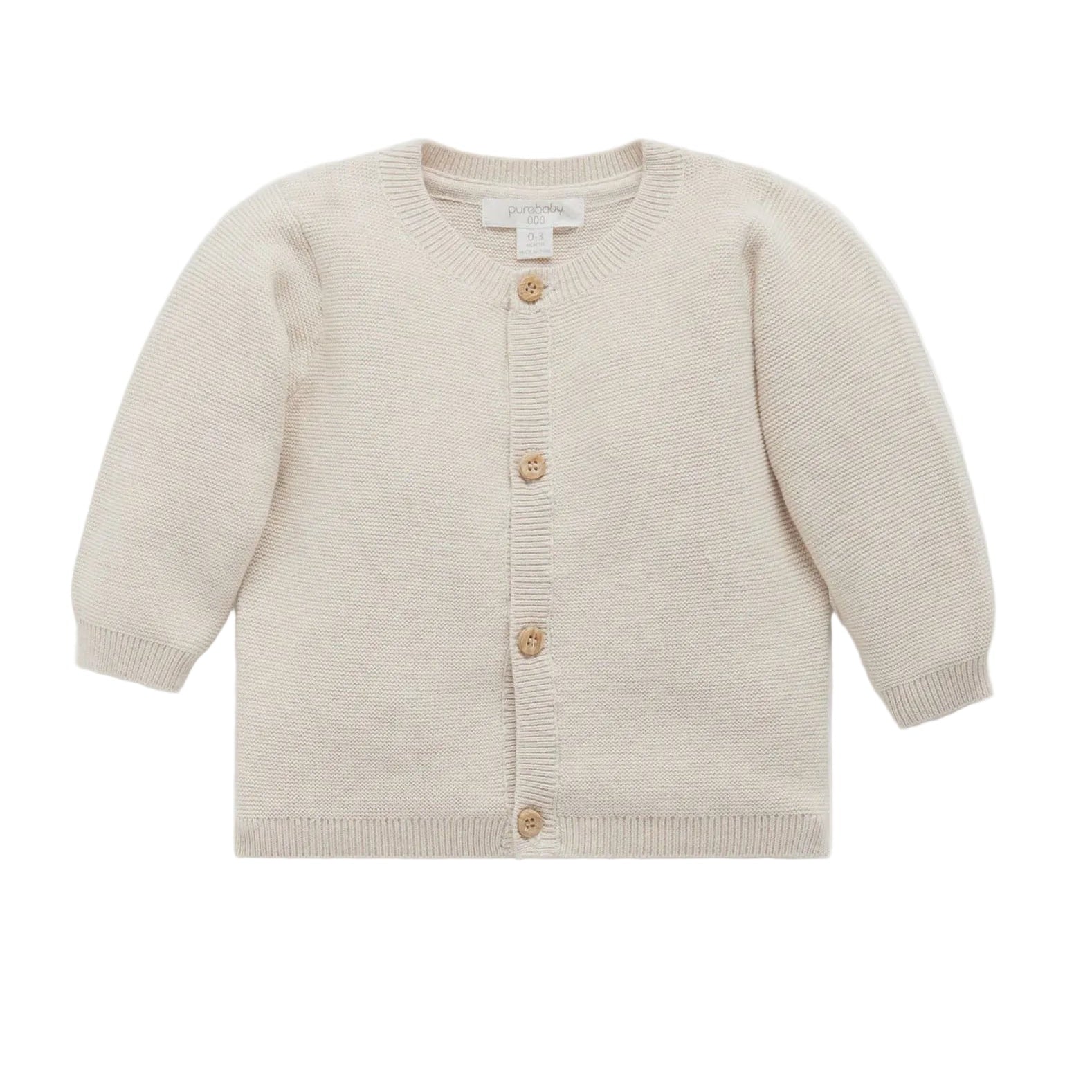 Textured Cardigan - Wheat Melange | Purebaby