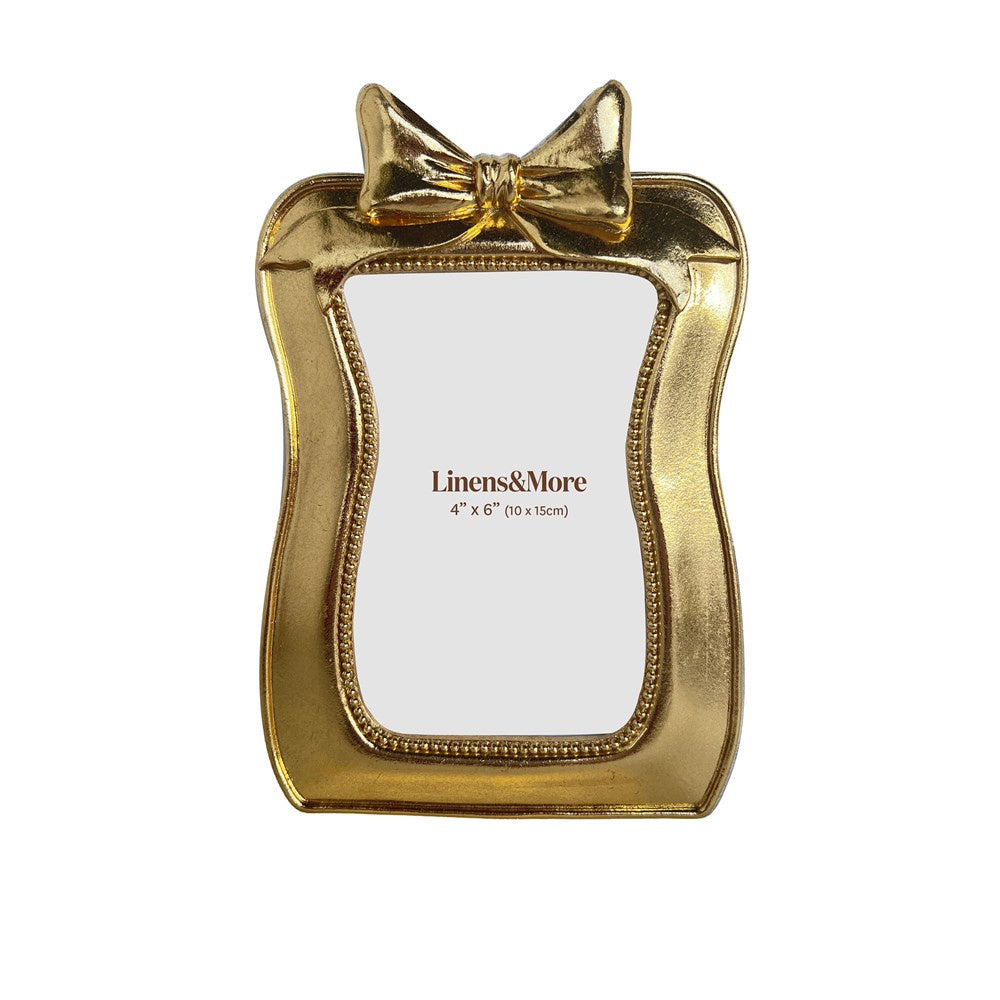 Gold Bow Knot Photo Frame 4x6 | Linens & More