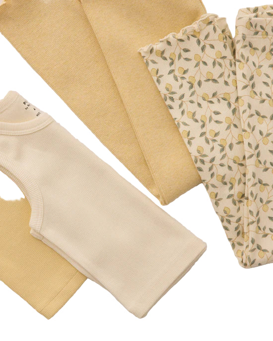 Ribbed Legging Set || Lemons, Yellow | Rylee + Cru