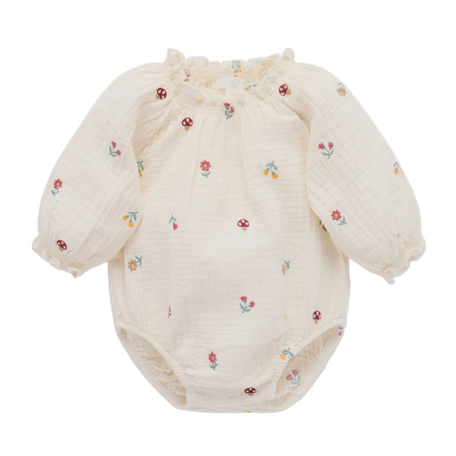 Embroidered Bodysuit - Forest Broderie | Purebaby