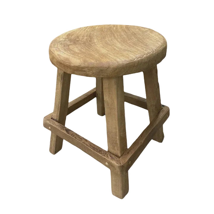 Fergs Rustic Round Wooden Stool | Blue Goose Imports