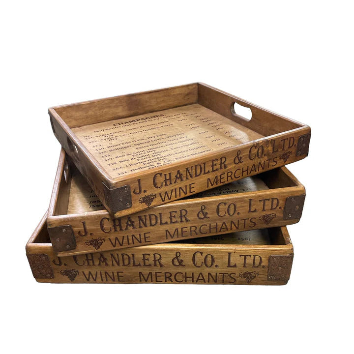 Wooden Tray with Steel Corners | Blue Goose Imports