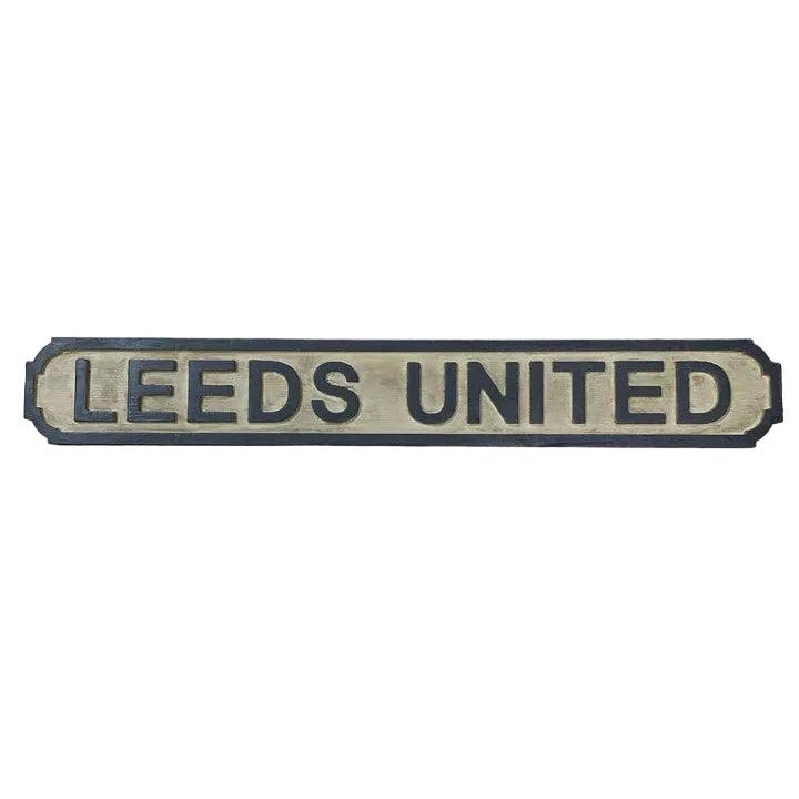 Wooden Leeds United Sign | Blue Goose Imports