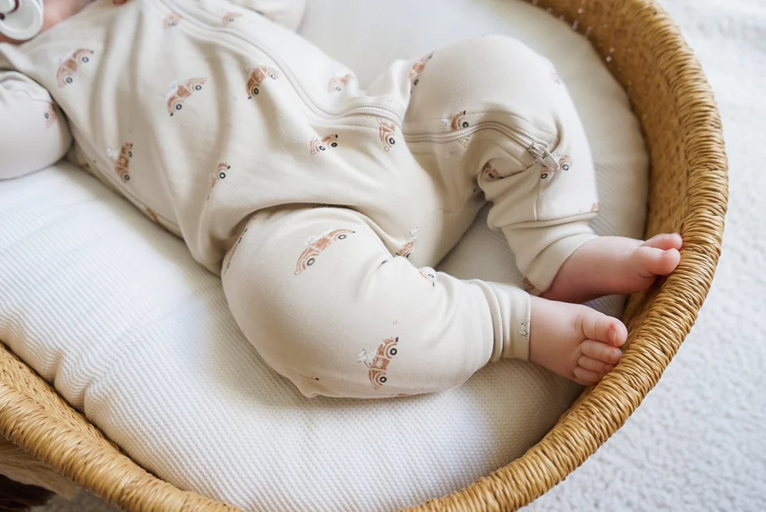 CLASSIC CAR ZIP ROMPER || Beige | Aster & Oak