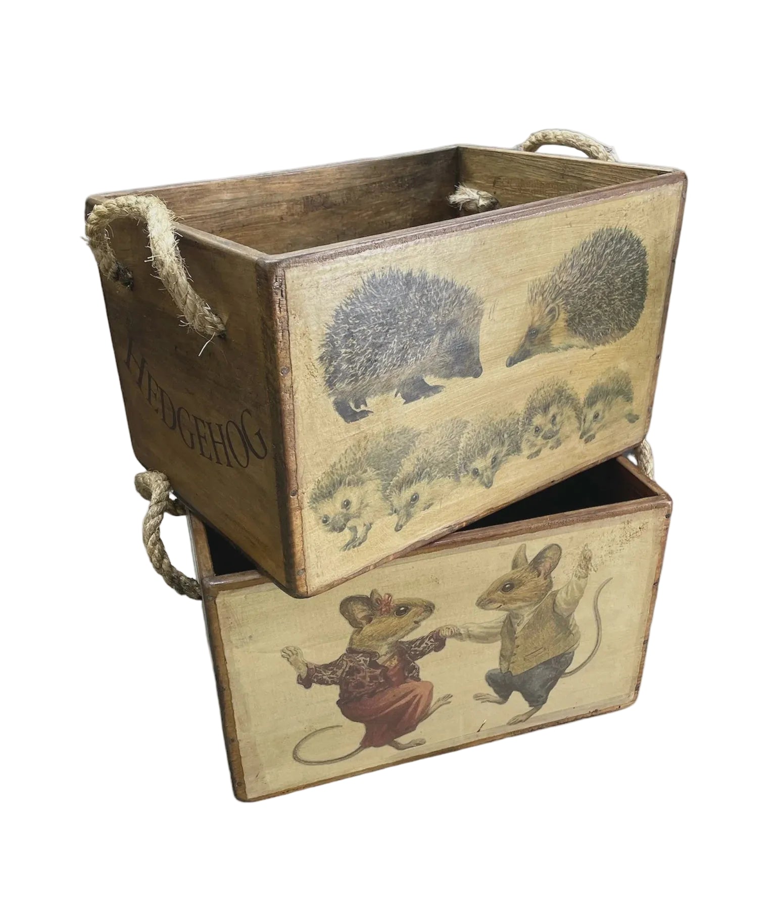 Open Box With Rope Handles | Blue Goose Imports