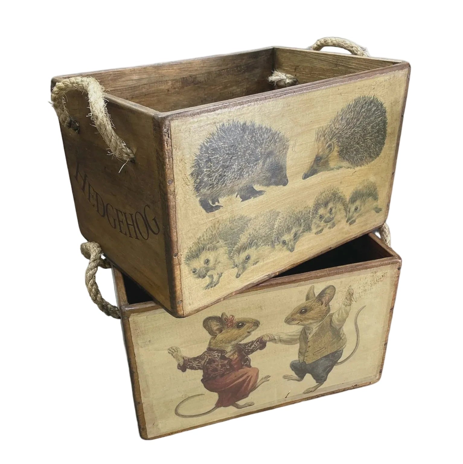 Open Box With Rope Handles | Blue Goose Imports