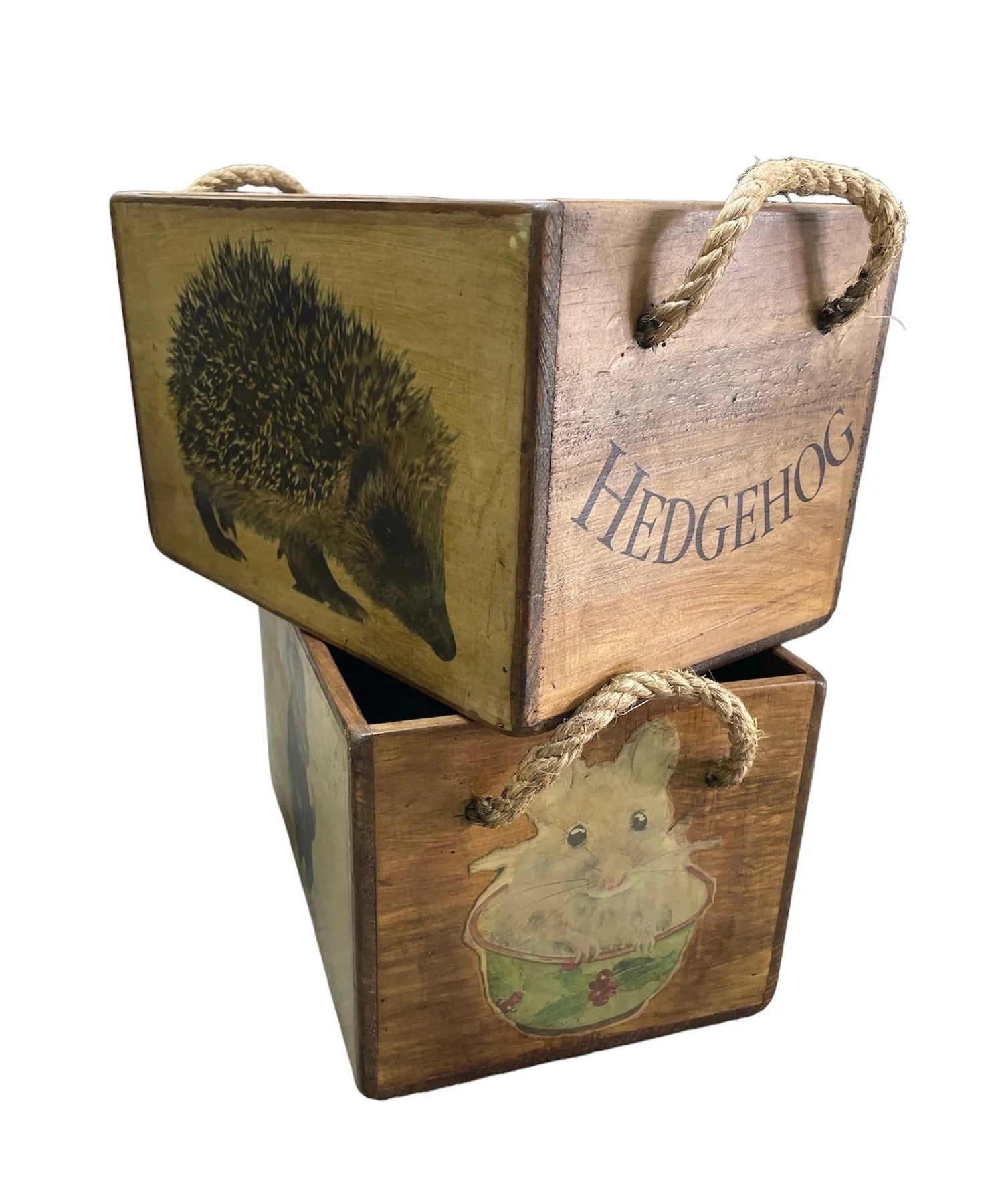 Open Box With Rope Handles | Blue Goose Imports