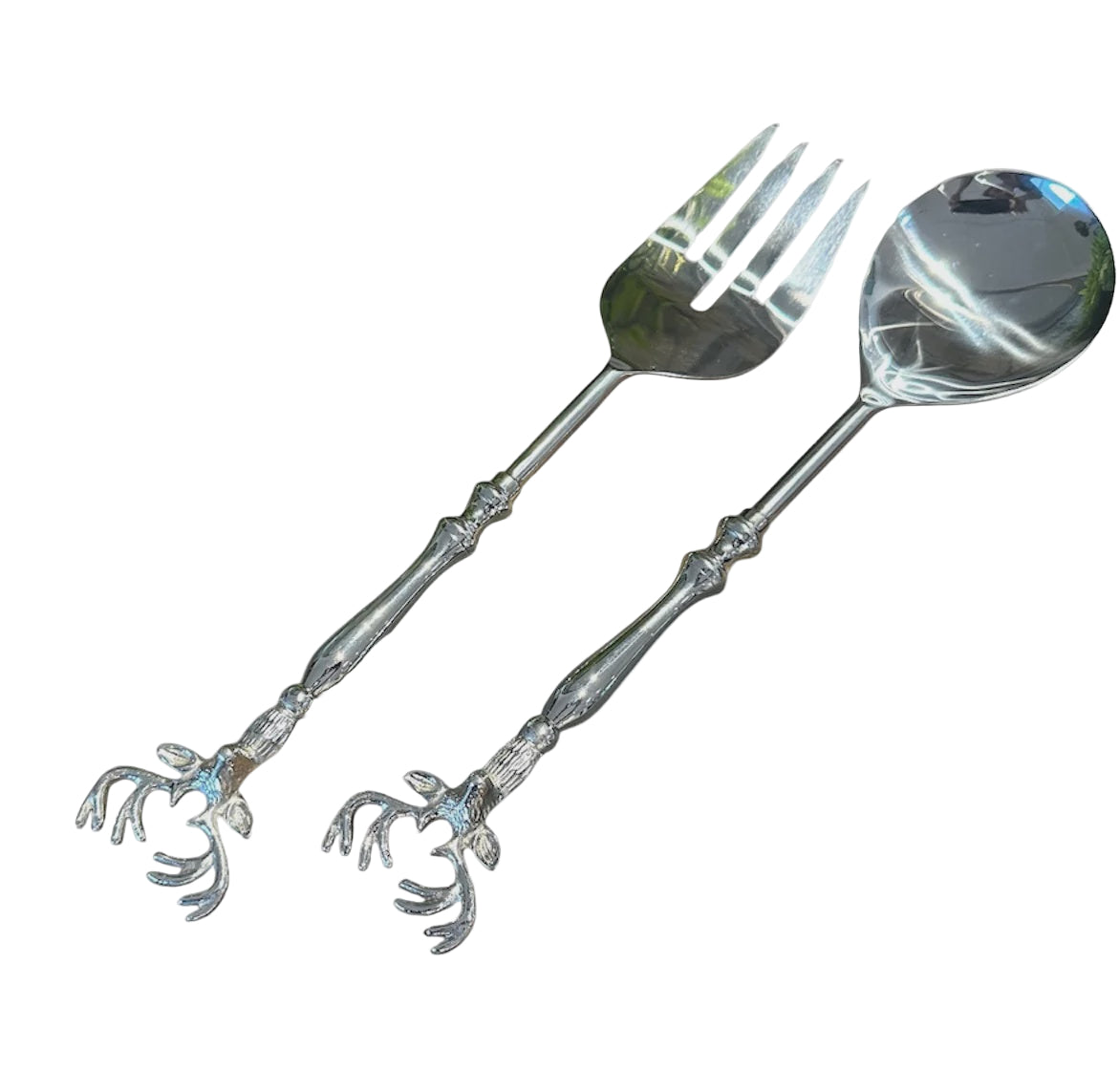 Stag Head Salad Servers | Blue Goose Imports