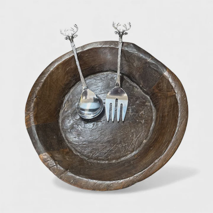 Stag Head Salad Servers | Blue Goose Imports