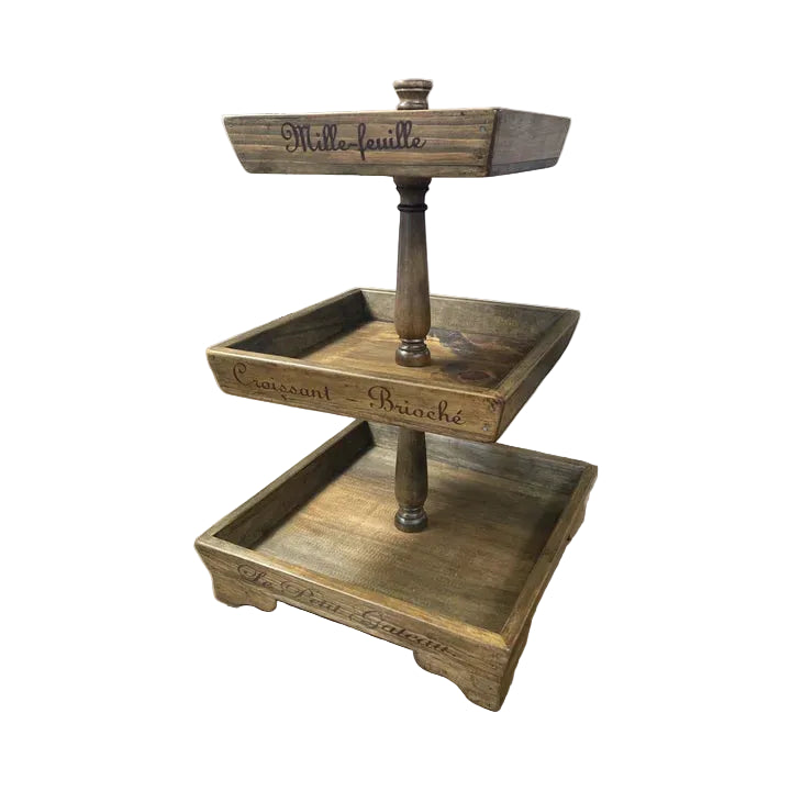 Wooden 3 Tier Cake Stand - Betty's | Blue Goose Imports