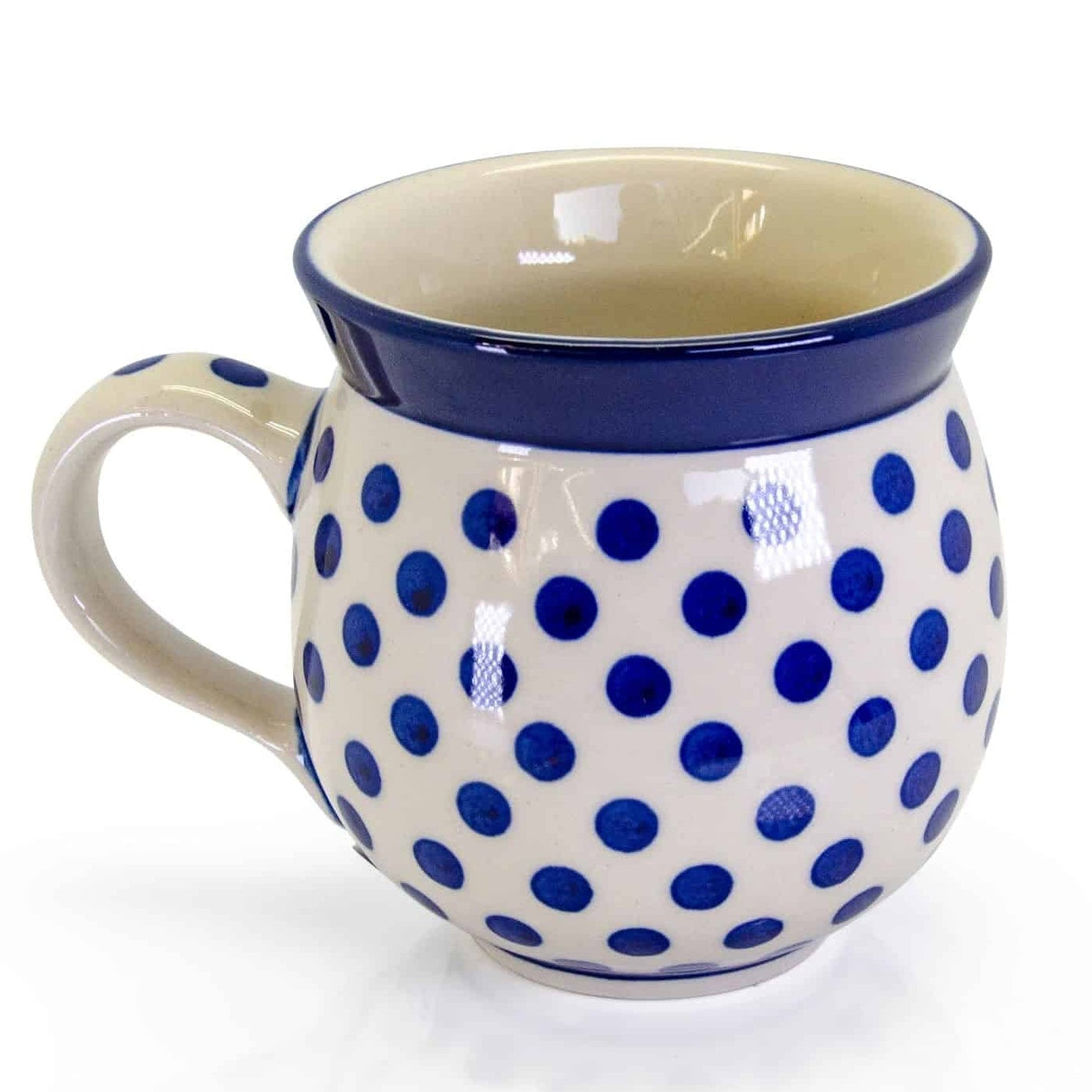 Mug - Large - White / Blue Spot | Polish Ceramics