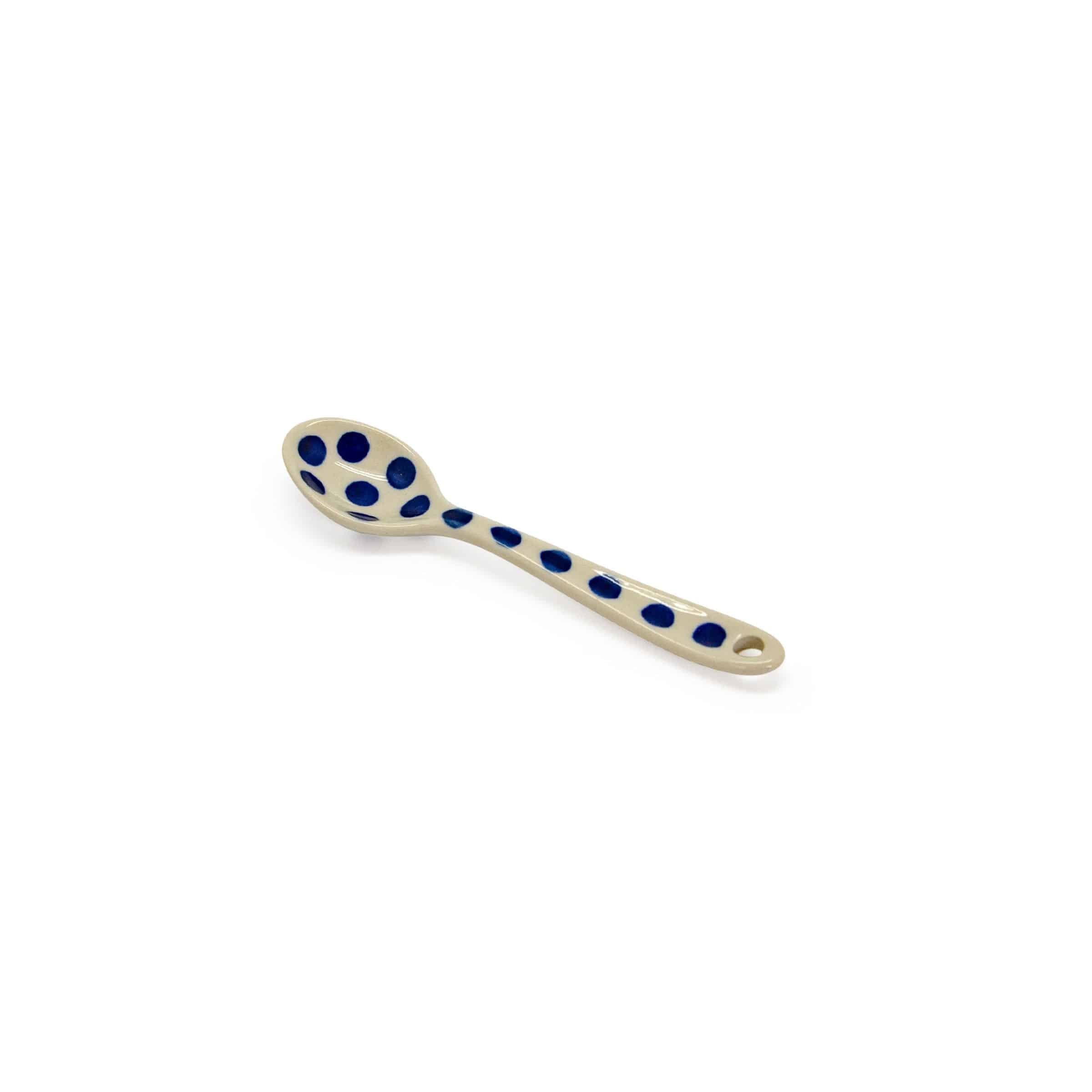 Teaspoon - White/Blue Spot | Polish Ceramics