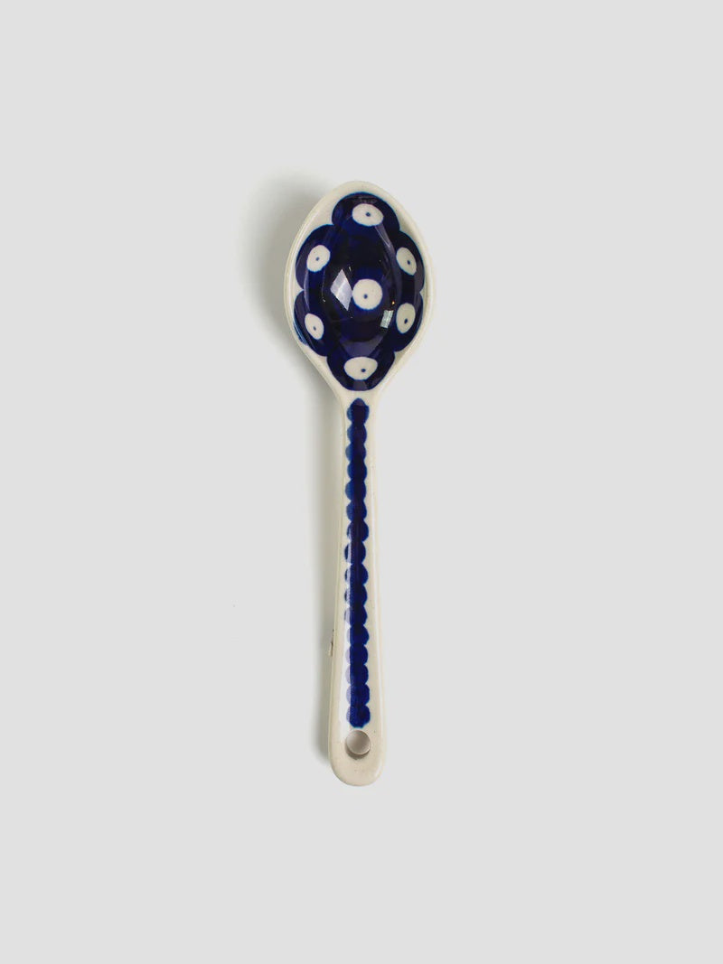 Spoon 16 cm - Blue/White Spot | Polish Ceramics